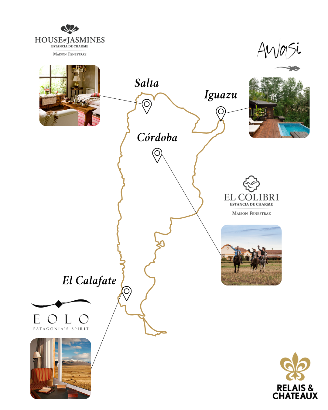 3 weeks of travel in Argentina, staying in Relais & Châteaux properties in Salta, Iguazu, Cordoba and Patagonia